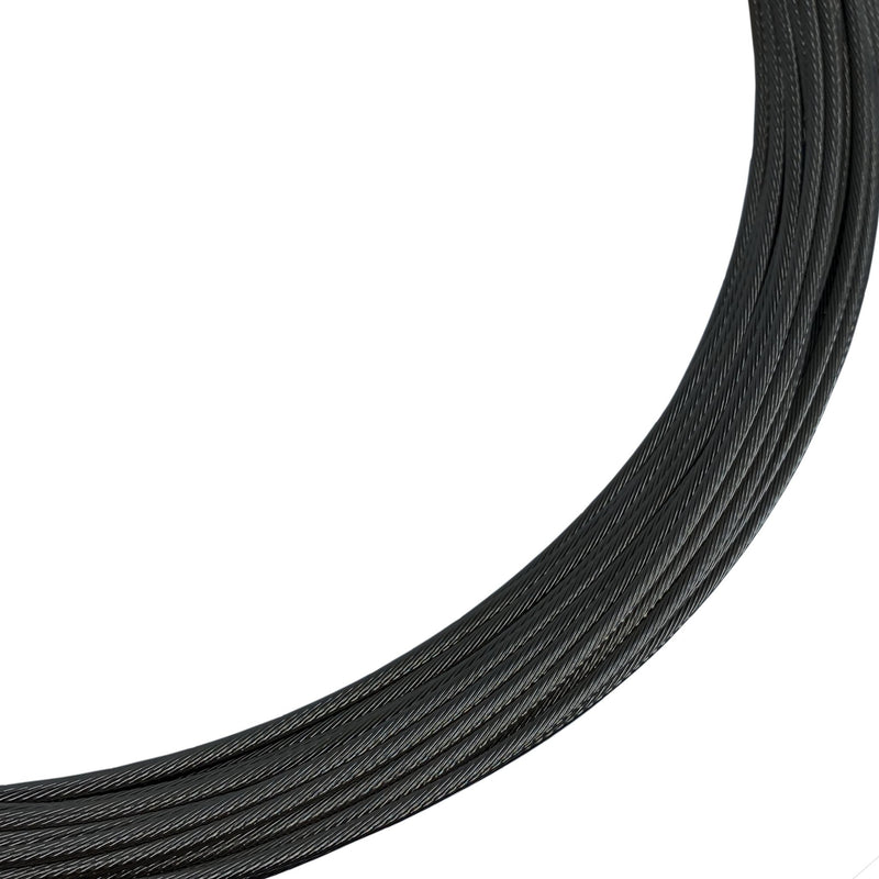 Black 1x19 Stainless Steel Cable - 100ft Coil - 1/8", 3/16" - PanoRAIL®