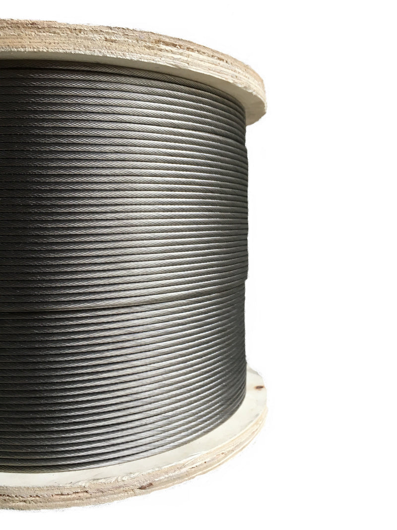 1x19 Stainless Steel Cable 1/8" and 3/16" - 1000ft. reel - PanoRAIL®